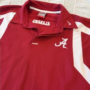 Nike Alabama Crimson Tide Polo Shirt Men’s Medium Crimson White A Logo Fit Dry